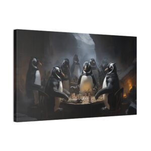 Poker Penguins (Stretched Canvas, 0.75")